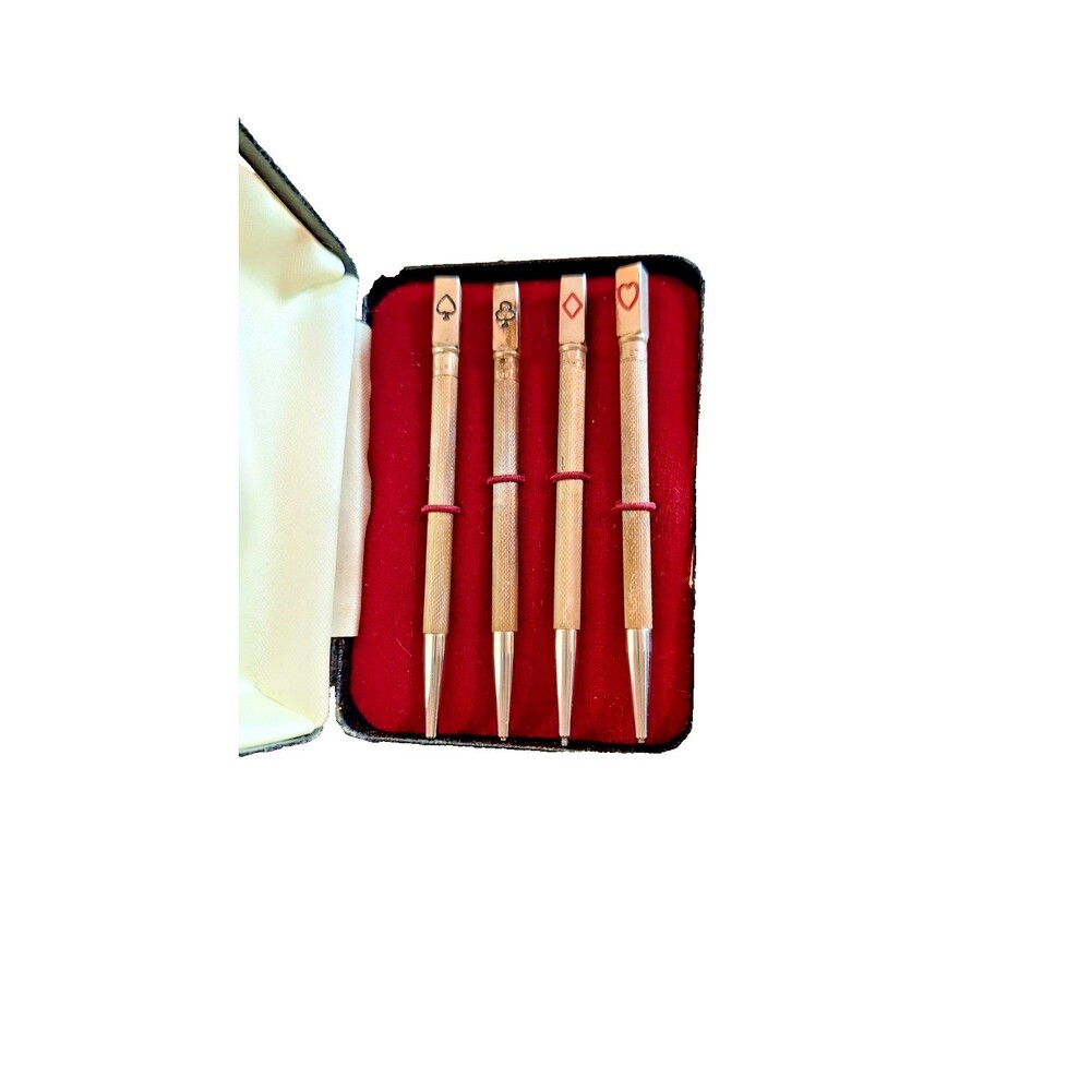 Vintage Set Of Bridge Pencils, English, Sterling Silver, Games, Mid 20th Century